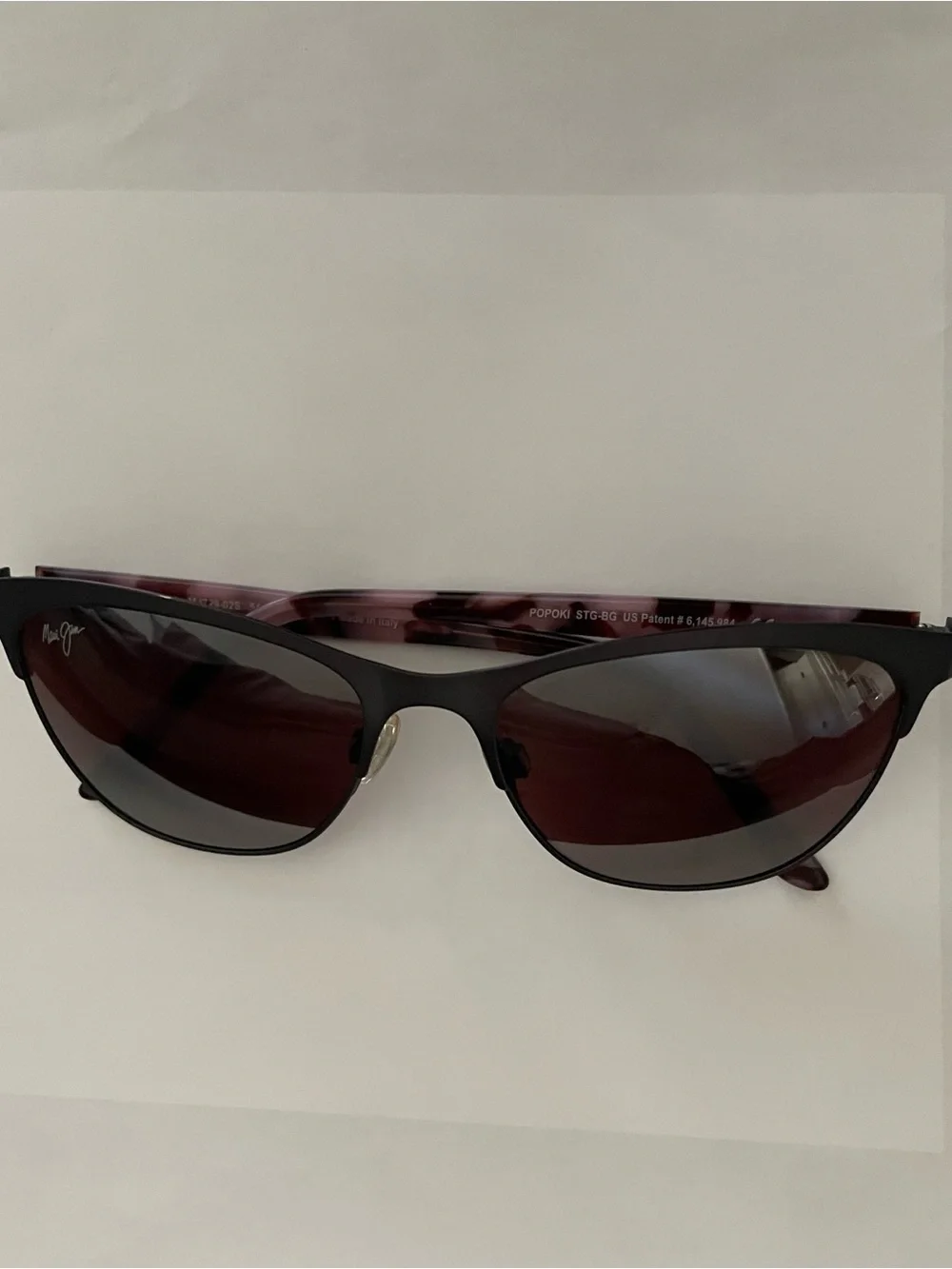 Maui Jim Popoki MJ729-02S Purple Tortoise Polarized Sunglasses 54-18-135 Italy